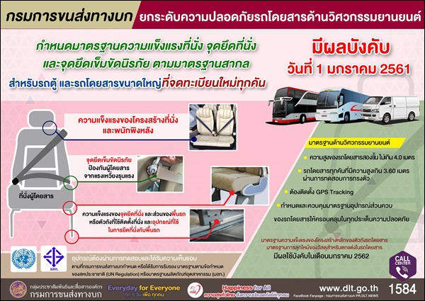 กรมการขนส่งทางบก ยกระดับความปลอดภัยรถโดยสารด้านวิศกรรมยานยนต์