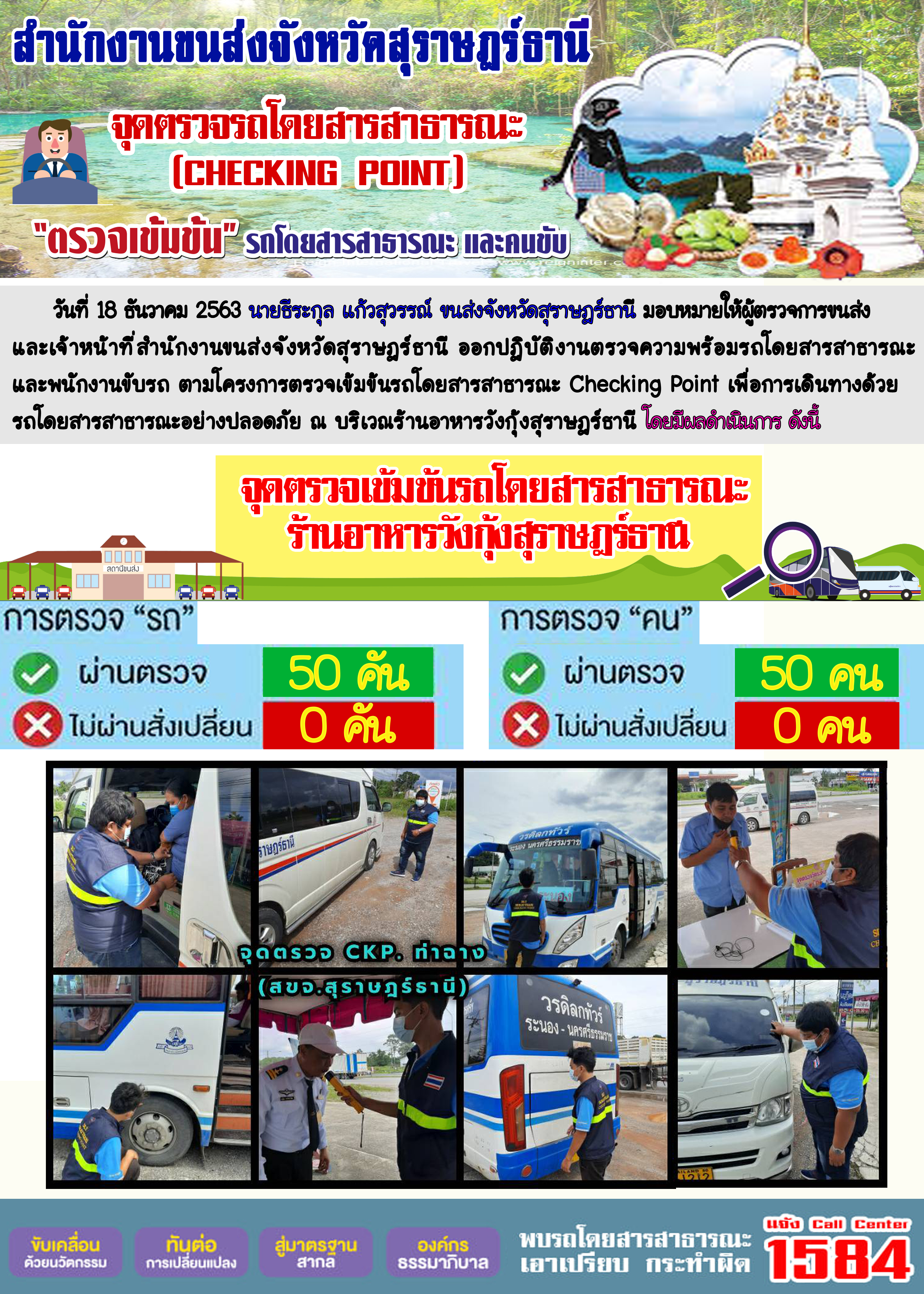 CHECKING POINT ระยะที่ 2 ผลการตรวจสอบรถและพนักงานขับรถ ณ จุดตรวจ (Checking Point)