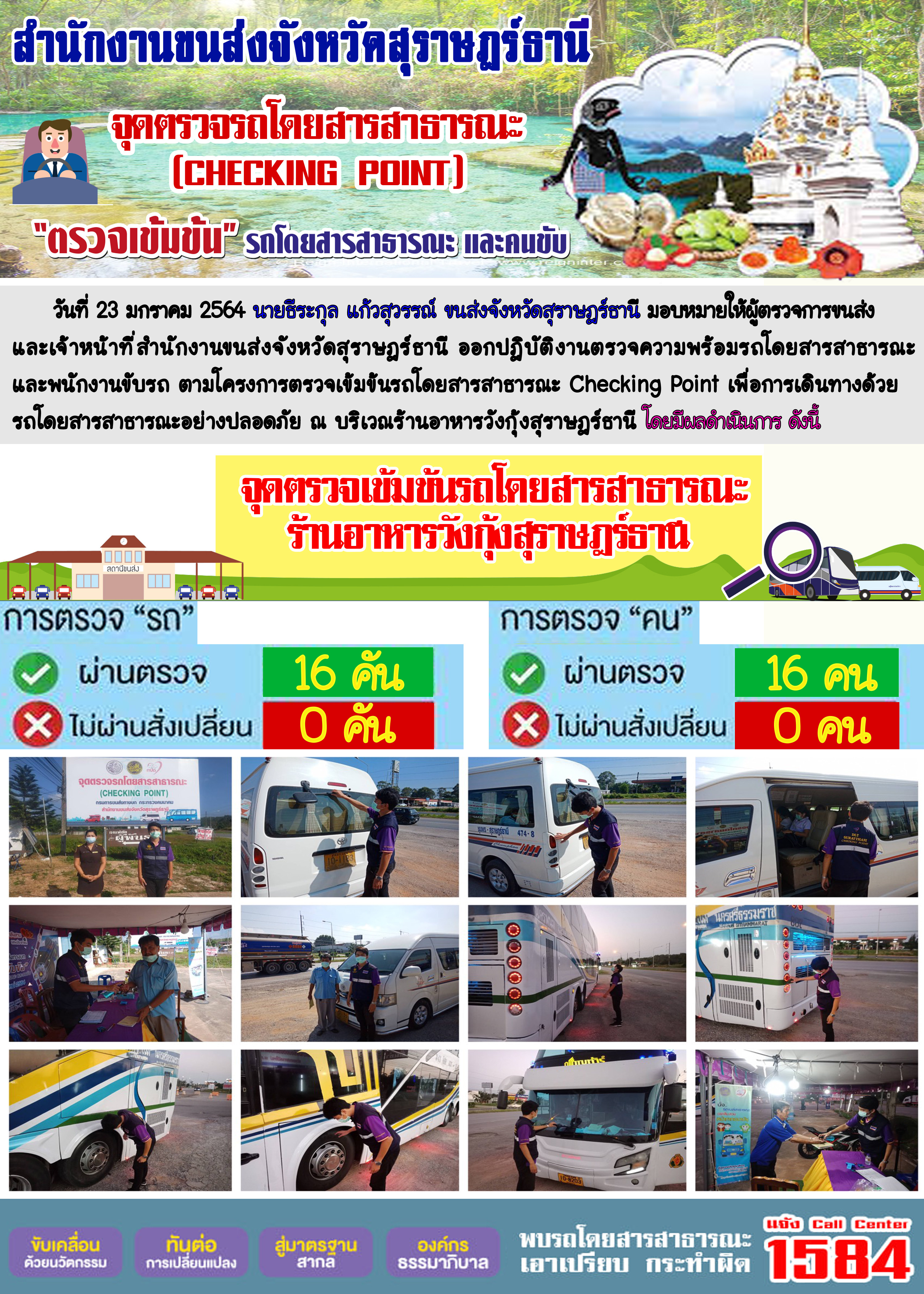 CHECKING POINT ระยะที่ 2 ผลการตรวจสอบรถและพนักงานขับรถ ณ จุดตรวจ (Checking Point)